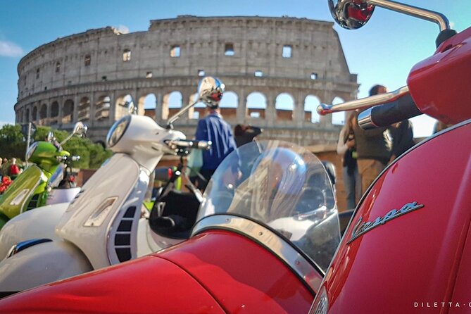 Highlights of Rome Vespa Sidecar Tour in the Afternoon With Gourmet Gelato Stop - Just The Basics