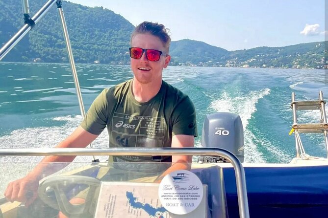 1 Hour Boat Rental Without License 40hp Engine on Lake Como