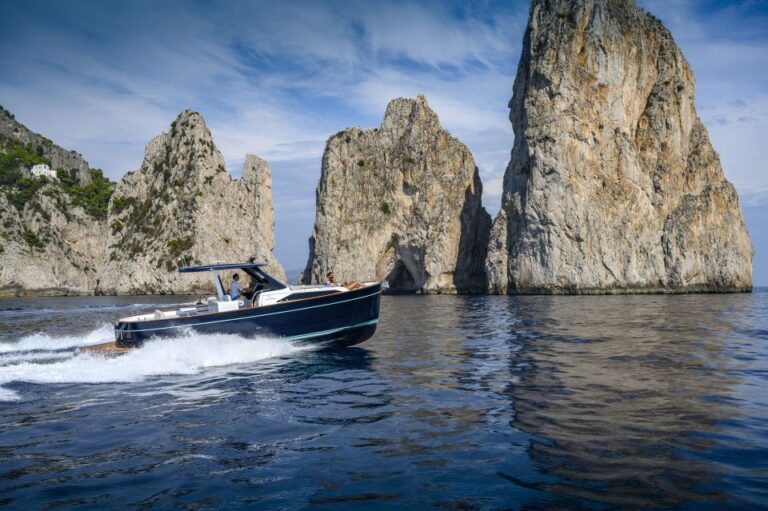 From Positano: Private Tour to Capri on a Gozzo Boat
