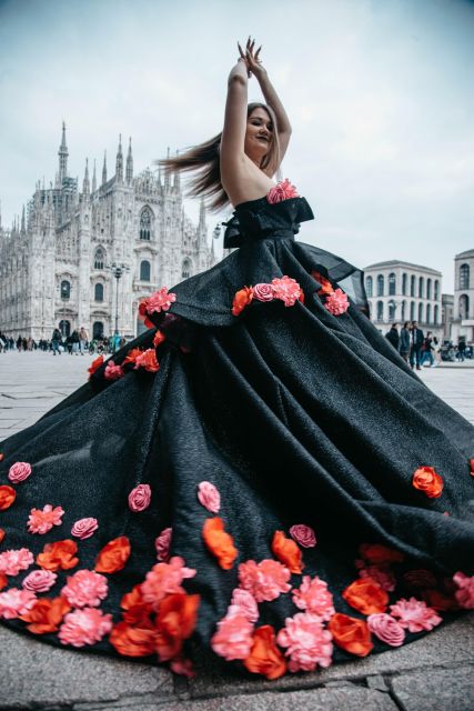 Photoshoot With a Fairytale Dress in the Heart of Milan - Editing and Delivery of Pictures