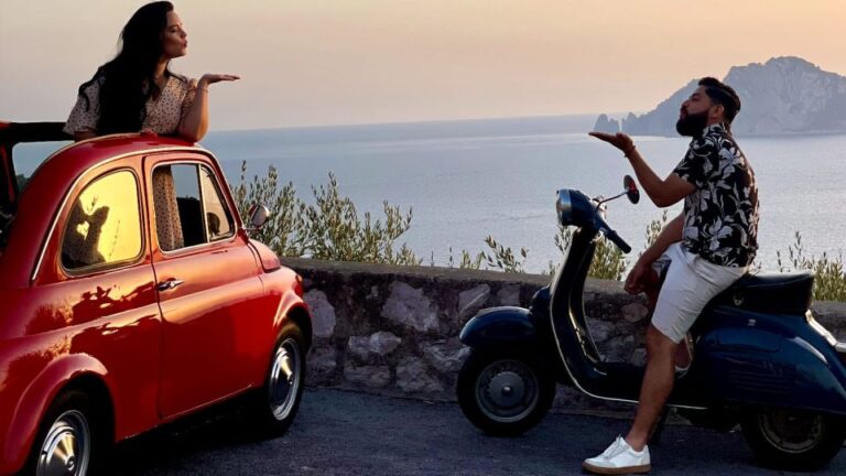 Sorrento Coast Couples Photo Tour by Vintage Fiat 500