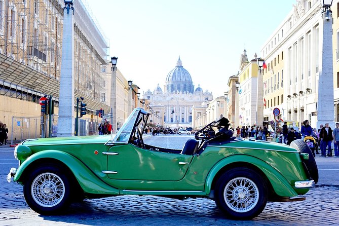 Rome Panoramic Tour by Vintage Classic Cabriolet Car or Vintage Minibus - Just The Basics